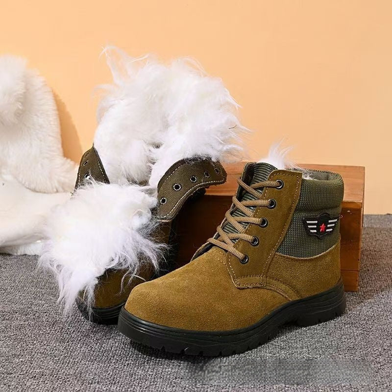 Mens Sheepskin-Trimmed Thermal Cotton Boots
