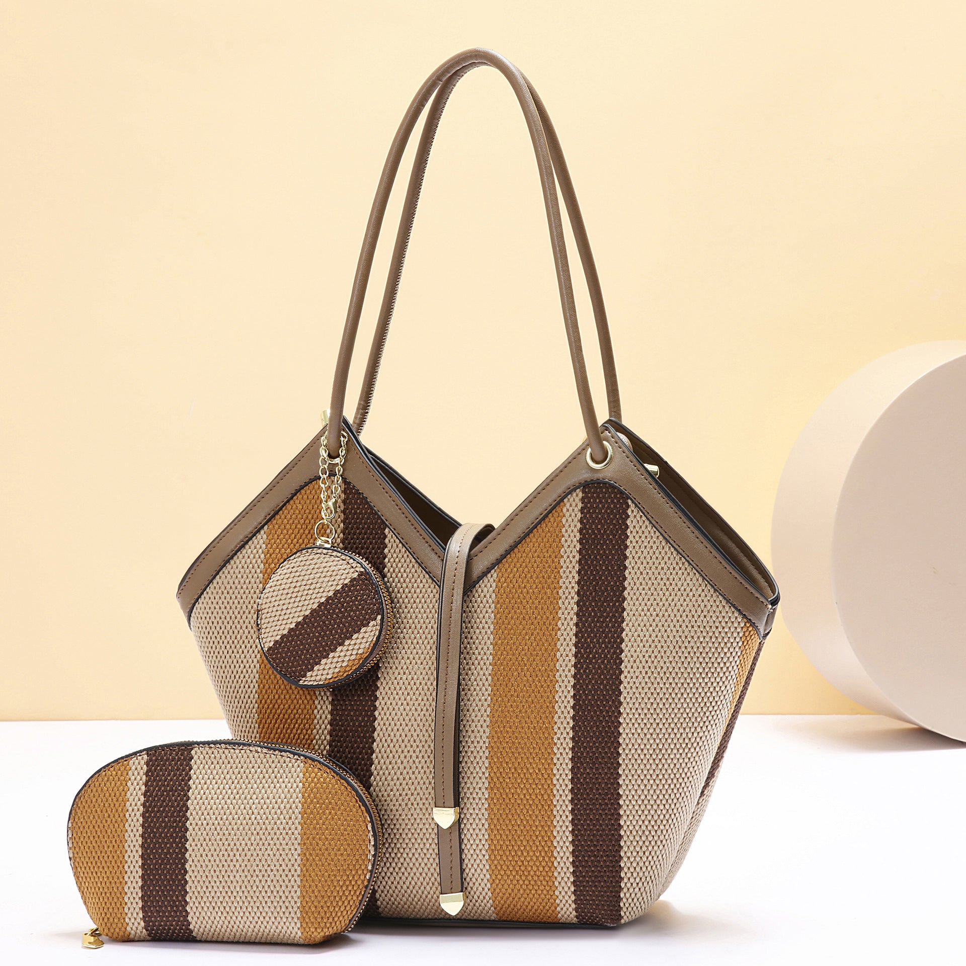 Stylische Tragetasche mit hoher Kapazität und trendigem Color-Block-Design