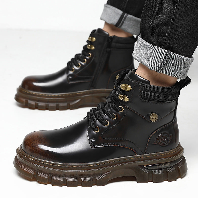 Fleece-lined Warm Cotton British Style Platform Boots