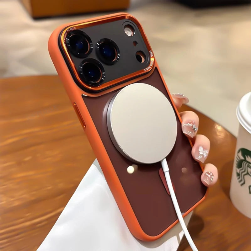 Transparent Metal Camera Bumper Case for iPhone 11–17 Series – MagSafe Compatible Magnetic Clear Protective Cover