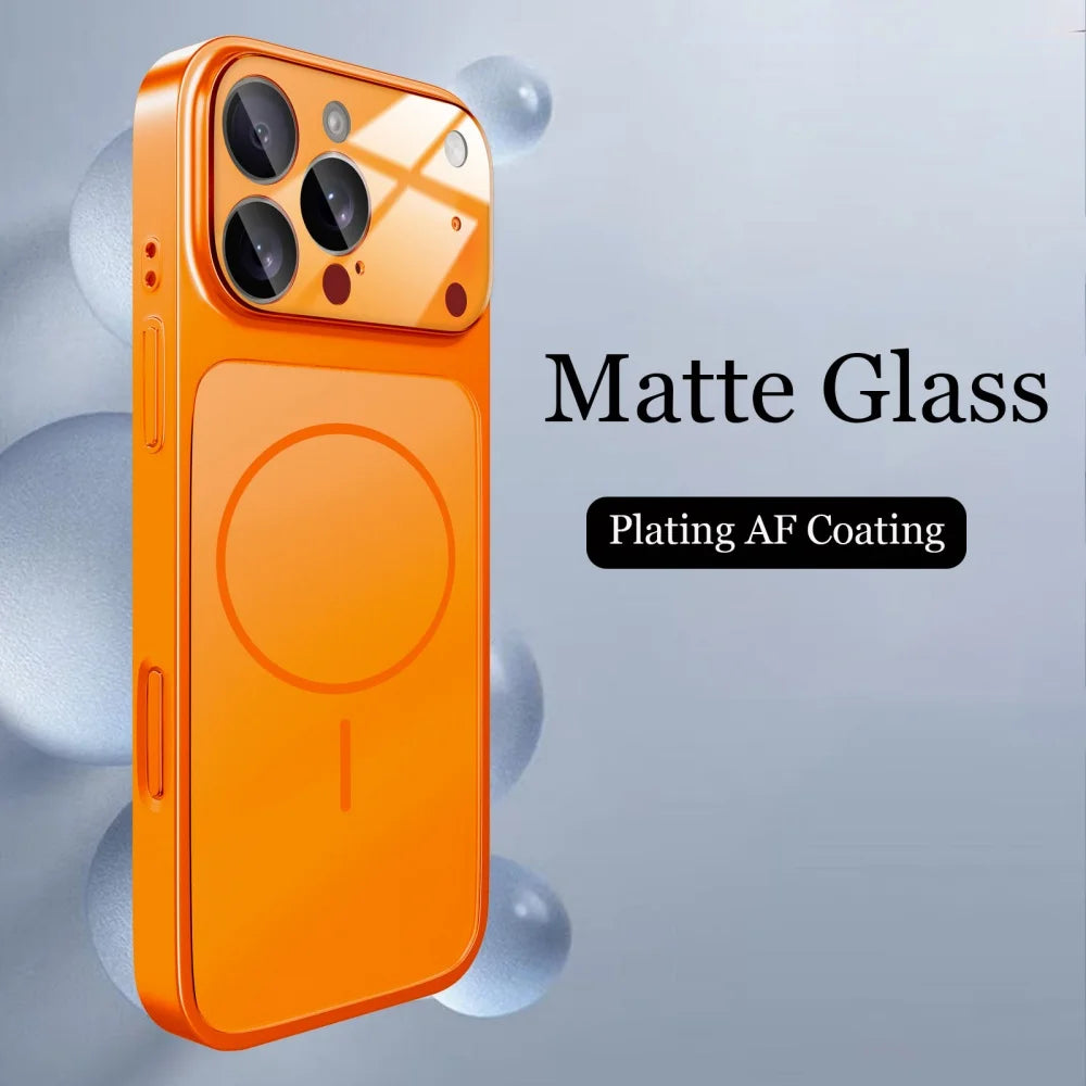 Original Nano Matte Glass Magnetic Case for iPhone 13-17 Series– MagSafe Wireless Charging Armor Cover
