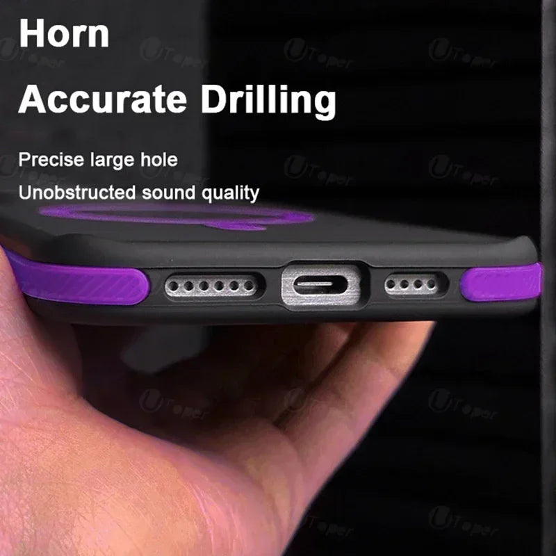 Bicolor Matte Frosted Magnetic Case for iPhone 11–17 Series – Translucent Shockproof Hard Protective Cover