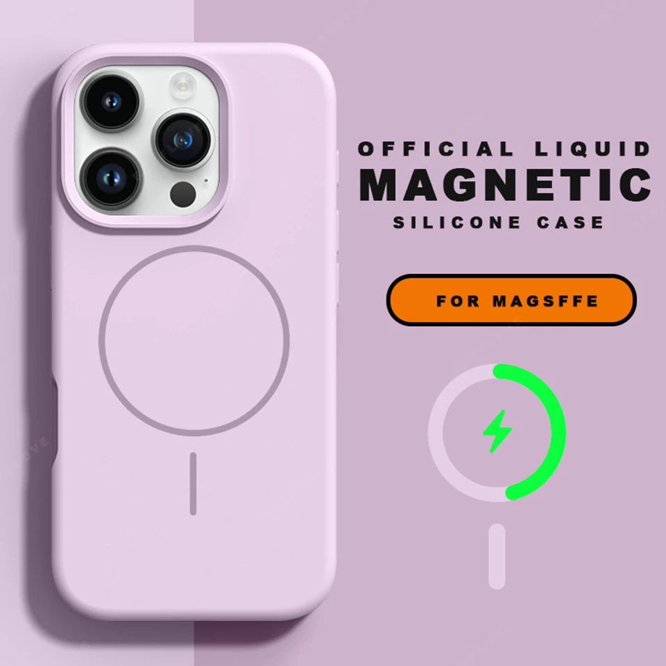 MagSafe Magnetic Lanyard Silicone Phone Case with Strap – Soft Protective Cover for iPhone 11-16 Series