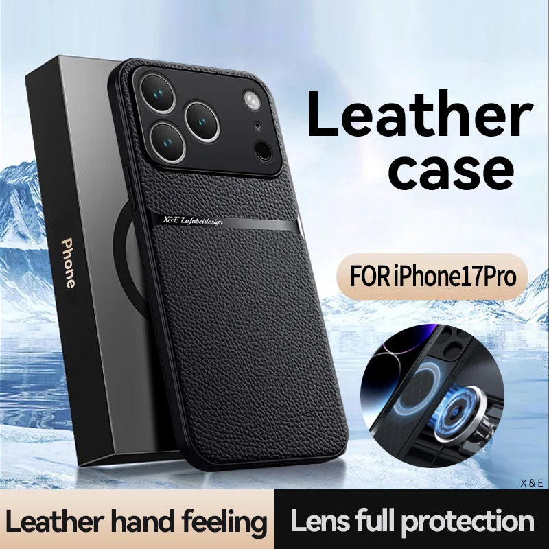 Amour Leather Pattern Phone Case for iPhone 11–17 Series, Stylish Protective Back Cover