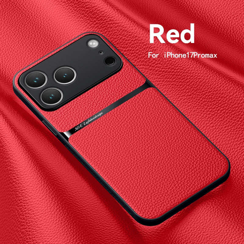 Amour Leather Pattern Phone Case for iPhone 11–17 Series, Stylish Protective Back Cover