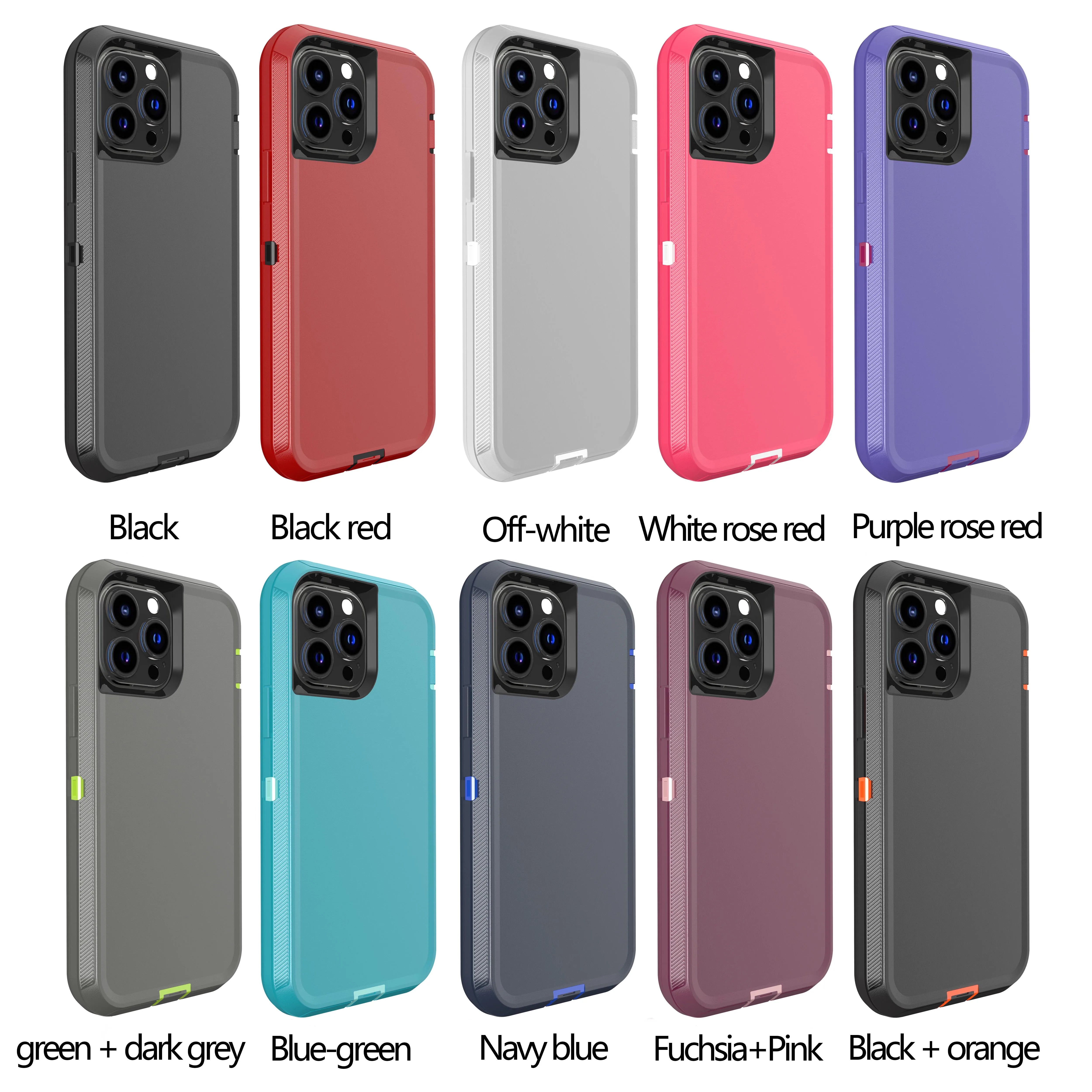 3-in-1 Heavy Duty Armor Case for iPhone 6–16 Series – Shockproof Dust-Proof Protective Cover