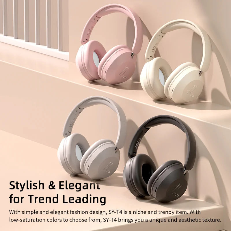 SY-T4 Wireless Bluetooth Headphones – Foldable Rotatable Music & Gaming Headset with Noise Reduction Mic and TF Card Support