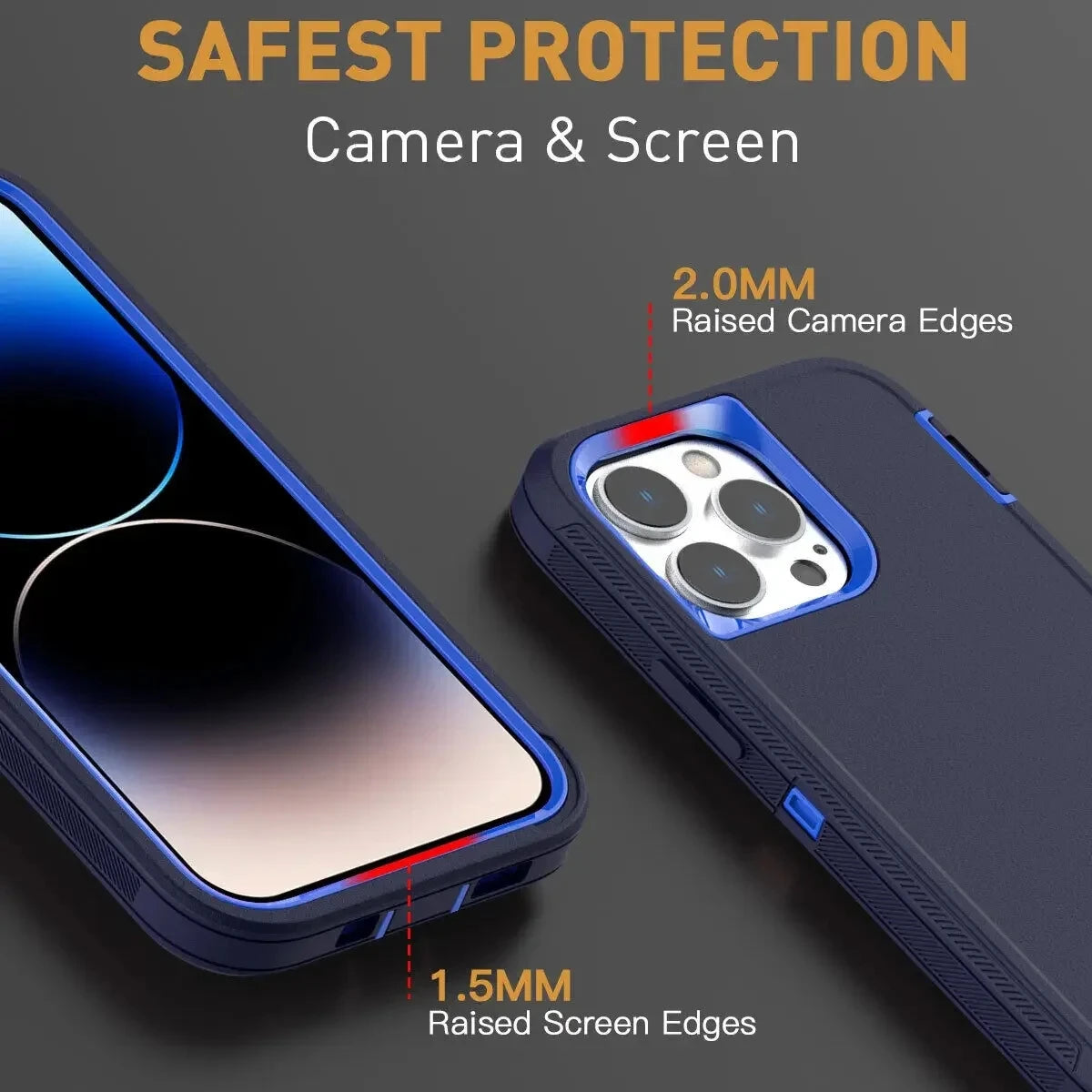 3-in-1 Heavy Duty Armor Case for iPhone 6–16 Series – Shockproof Dust-Proof Protective Cover