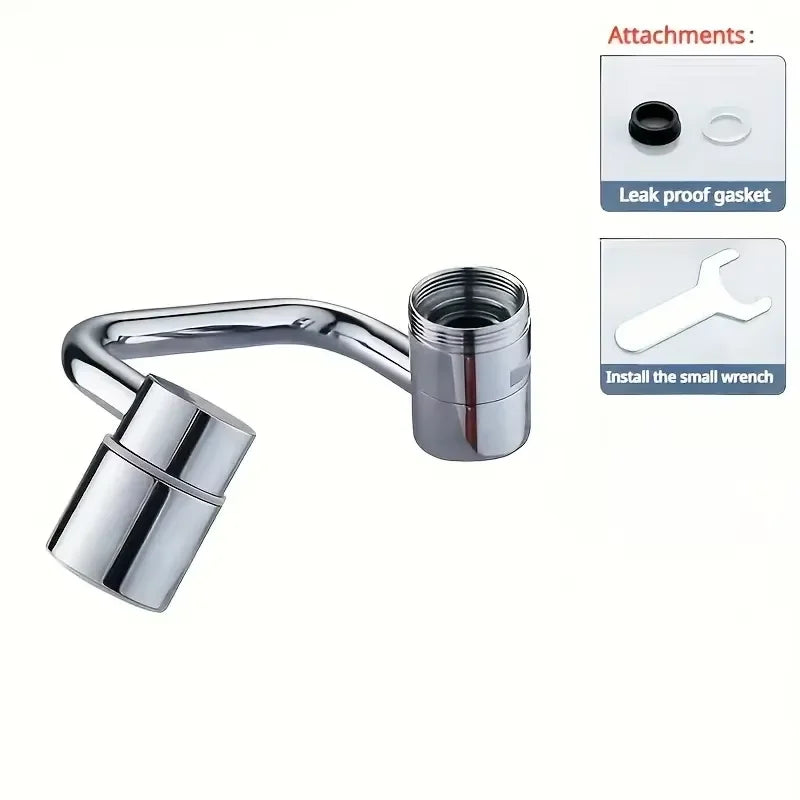 1080° Rotating Faucet Extender – Splash-Proof Stainless Steel Tap Attachment