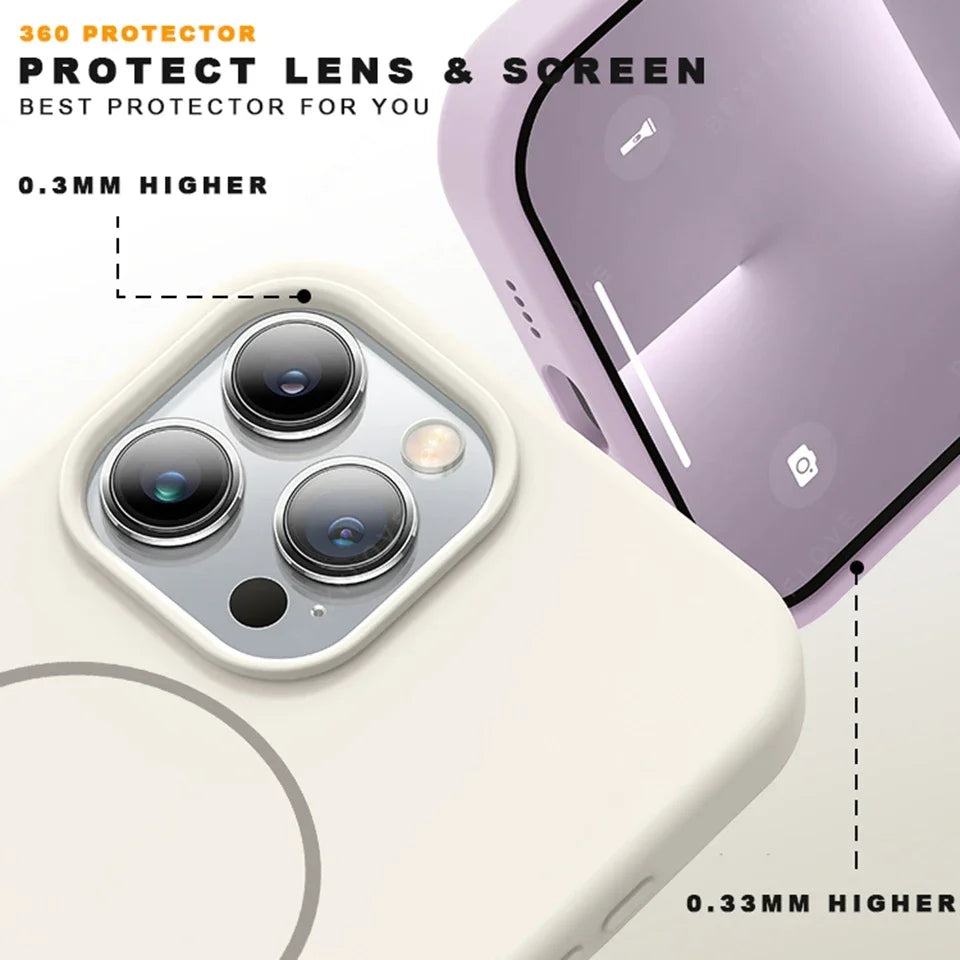 MagSafe Magnetic Lanyard Silicone Phone Case with Strap – Soft Protective Cover for iPhone 11-16 Series