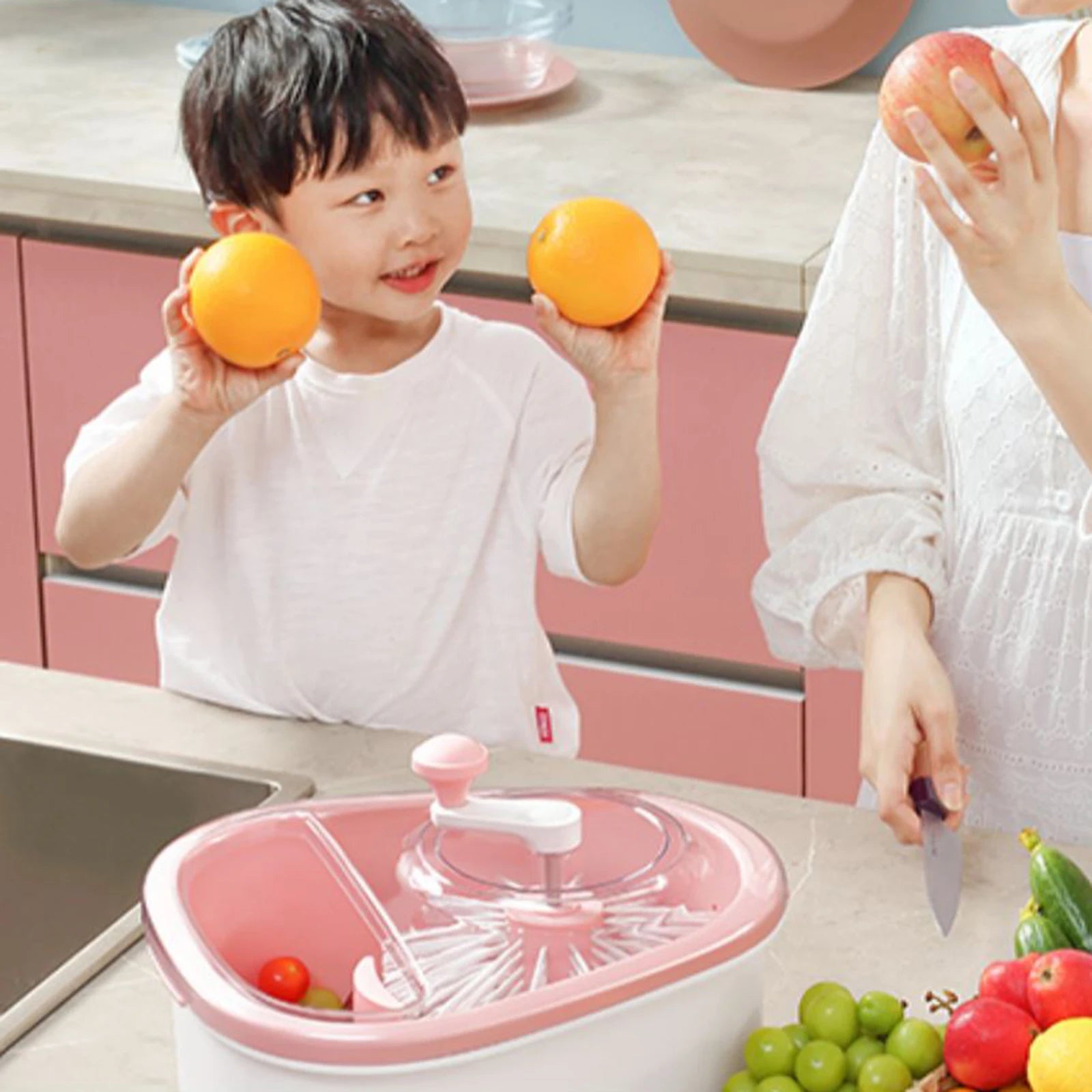 2-in-1 Fruit Washer & Drain Basket – Easy Kitchen Cleaning