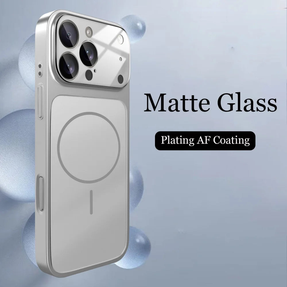 Original Nano Matte Glass Magnetic Case for iPhone 13-17 Series– MagSafe Wireless Charging Armor Cover