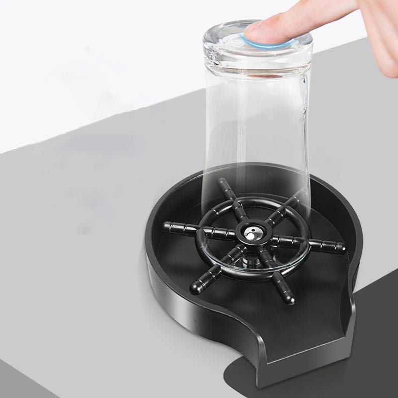 Household High Pressure Cup Washer – Automatic Push Glass Rinser for Kitchen & Coffee Bar Sinks