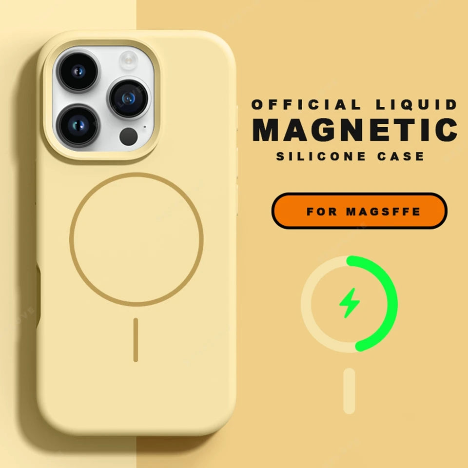 MagSafe Magnetic Lanyard Silicone Phone Case with Strap – Soft Protective Cover for iPhone 11-16 Series
