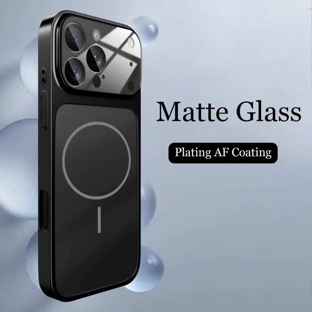 Original Nano Matte Glass Magnetic Case for iPhone 13-17 Series– MagSafe Wireless Charging Armor Cover