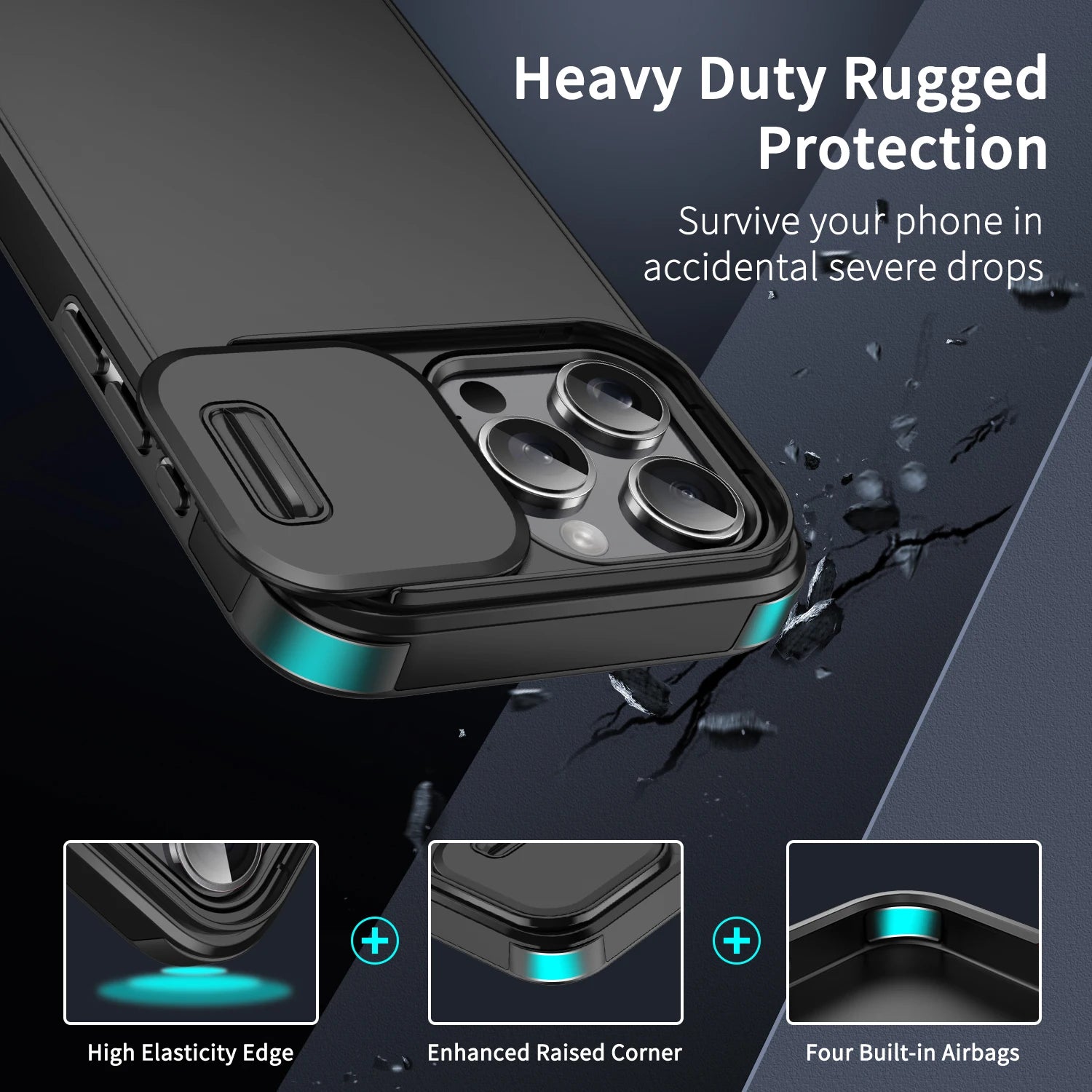 Shockproof Slide Camera Case Compatible with iPhone 11-17 Series – Full Protection Cover