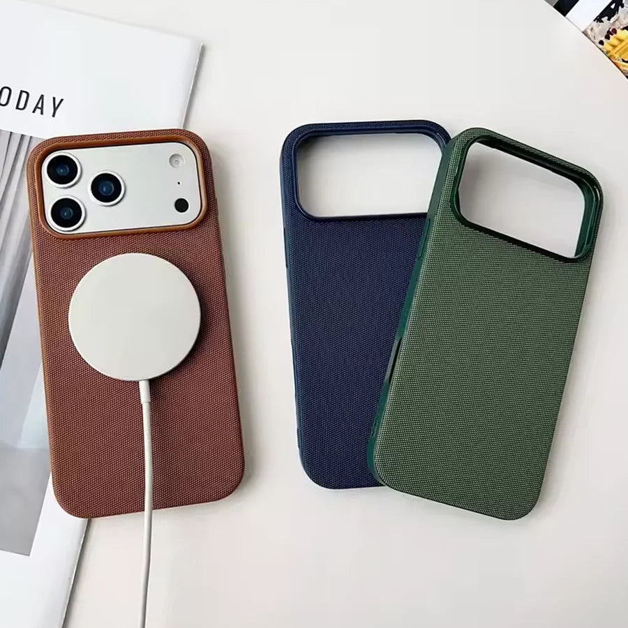 Premium Woven MagSafe Case for iPhone 11-17 Series – Magnetic Protective Cover