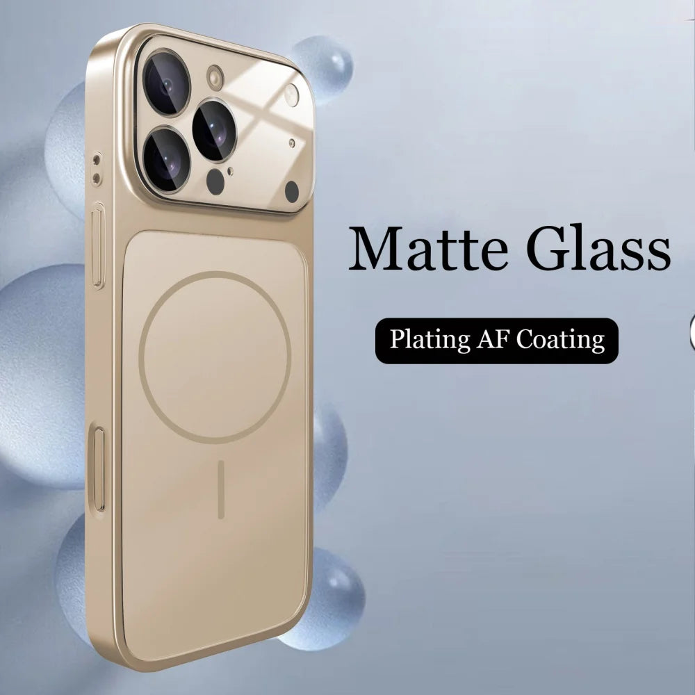 Original Nano Matte Glass Magnetic Case for iPhone 13-17 Series– MagSafe Wireless Charging Armor Cover