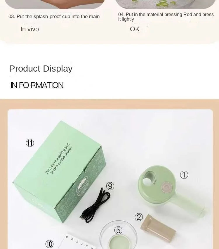 4-in-1 Electric Vegetable Cutter & Food Chopper – USB Rechargeable Kitchen Tool