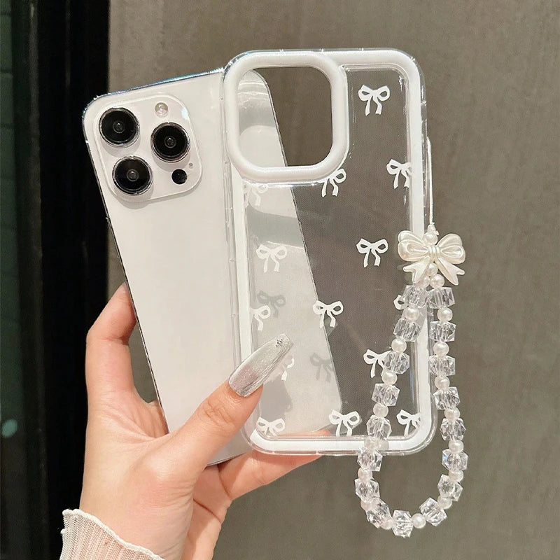 Lovely Bowknot Clear Phone Case for iPhone 7–17 Series – Fashion Transparent Soft Protective Cover