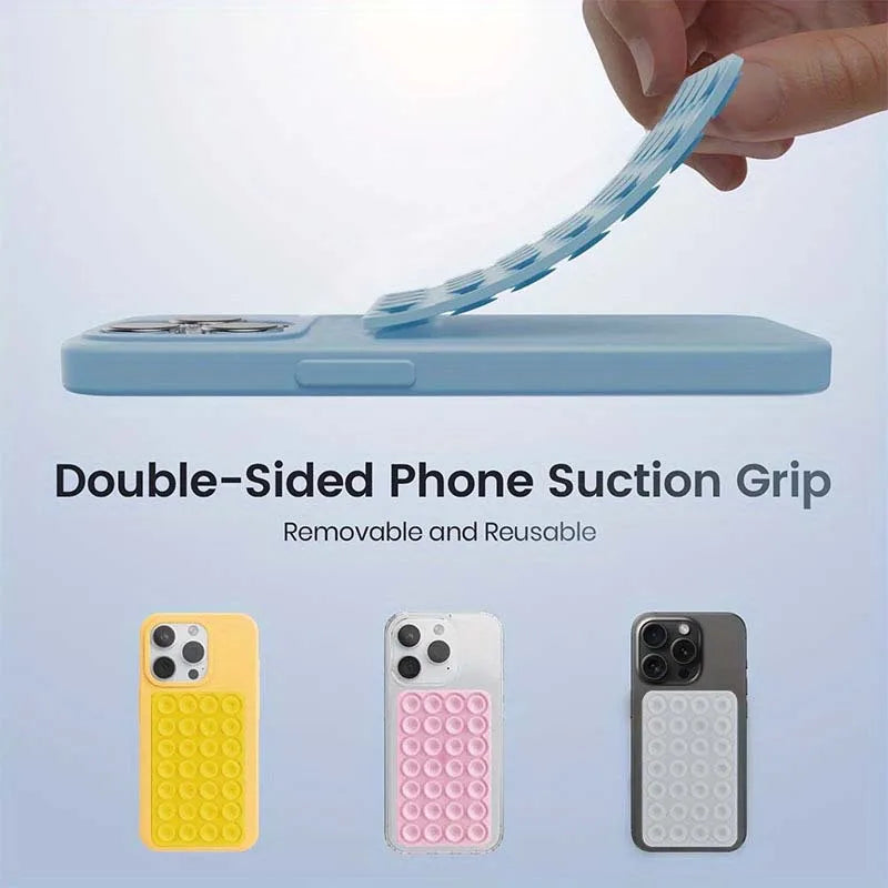 Double-Sided Silicone Suction Cup Phone Mount for iPhone & Android – Hands-Free Case Holder for Selfies, Video Recording, Mirror & Desk Use