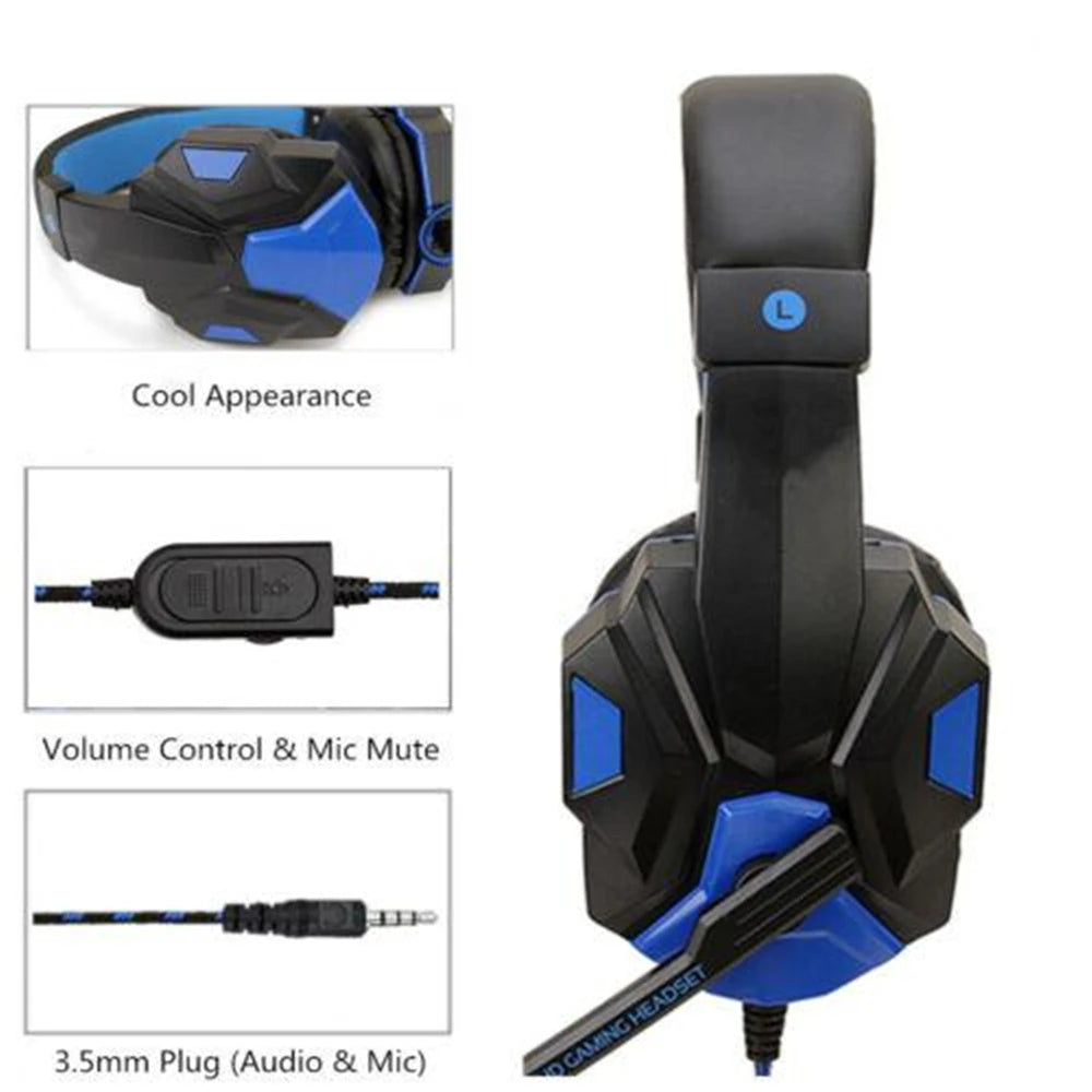Wired Gaming Headset for PS4 / PS5 / Xbox / PC / Smartphone – 120° Adjustable Headphones with Noise Cancelling Microphone