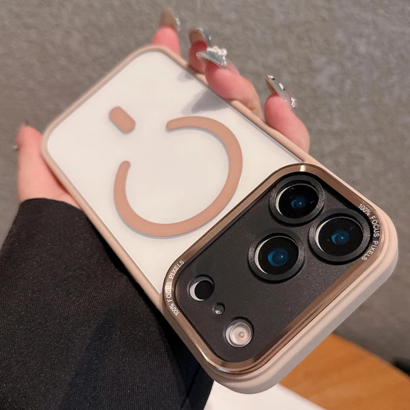 Transparent Metal Camera Bumper Case for iPhone 11–17 Series – MagSafe Compatible Magnetic Clear Protective Cover