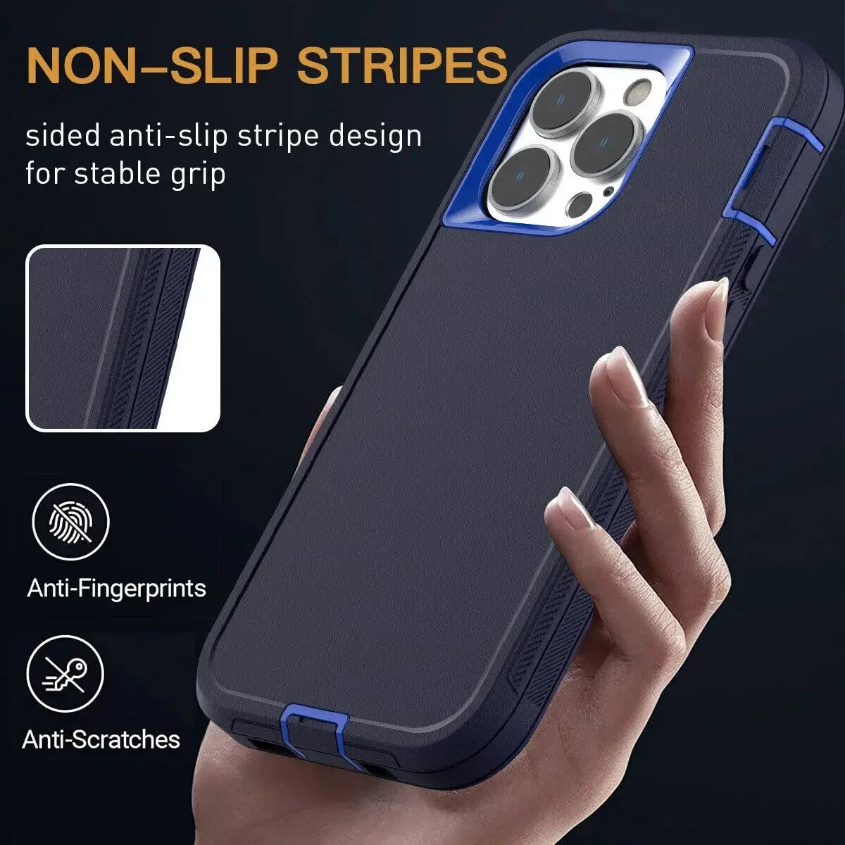 3-in-1 Heavy Duty Armor Case for iPhone 6–16 Series – Shockproof Dust-Proof Protective Cover