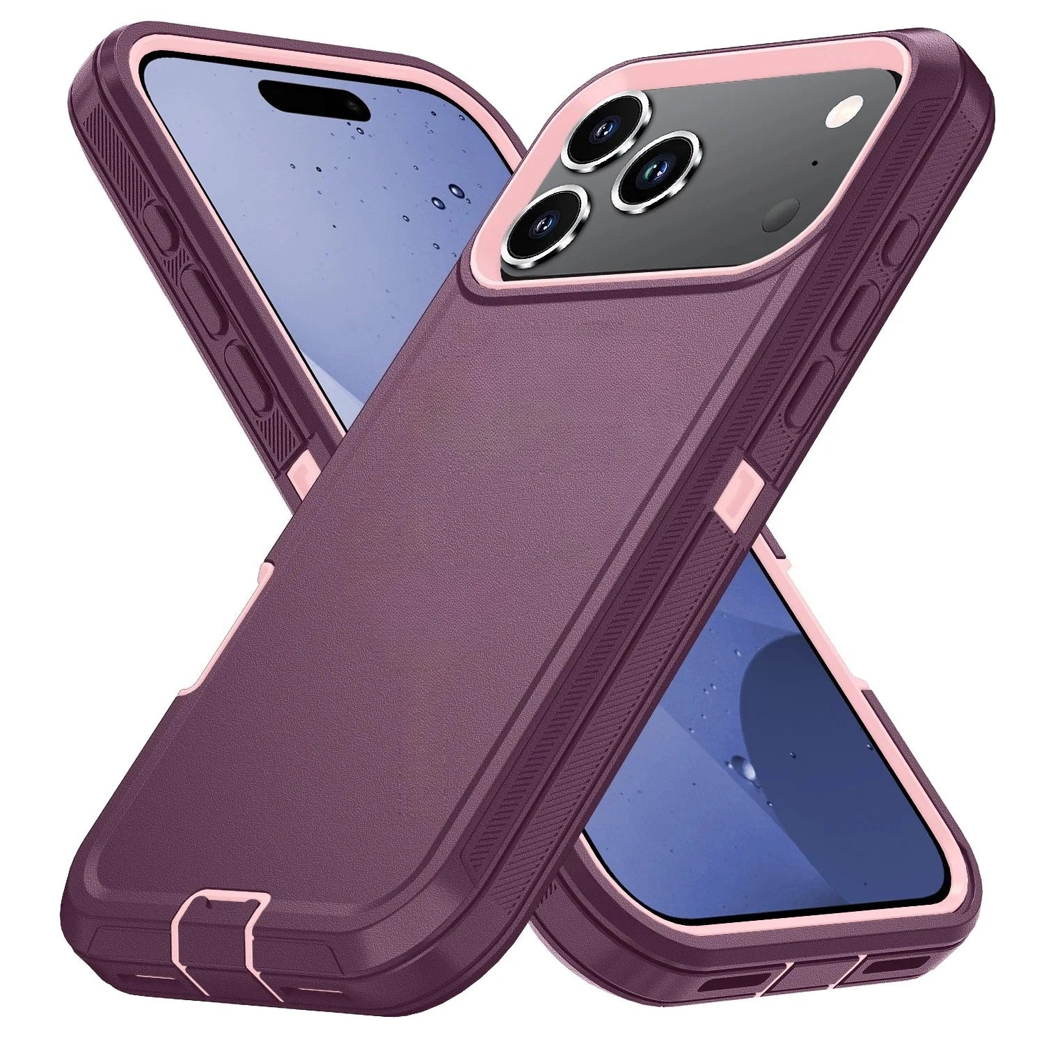 Heavy Duty Shockproof Armor Defender Case with Bracket Stand for iPhone 11–17 Series | Hard PC + TPU Rugged Protective Cover