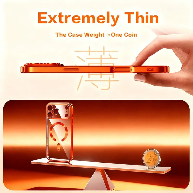 Fashion Magnetic Clear Phone Case for iPhone 11–17 Series – Wireless Charging Soft Protective Cover