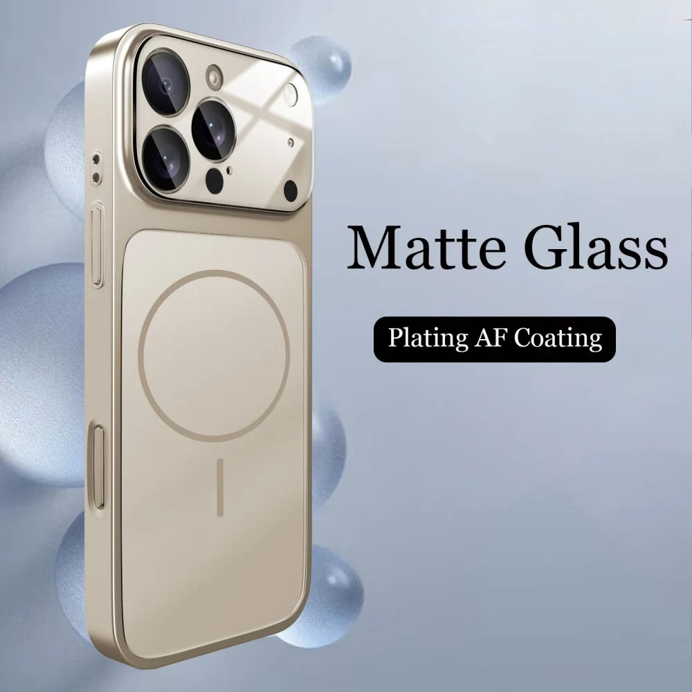 Original Nano Matte Glass Magnetic Case for iPhone 13-17 Series– MagSafe Wireless Charging Armor Cover
