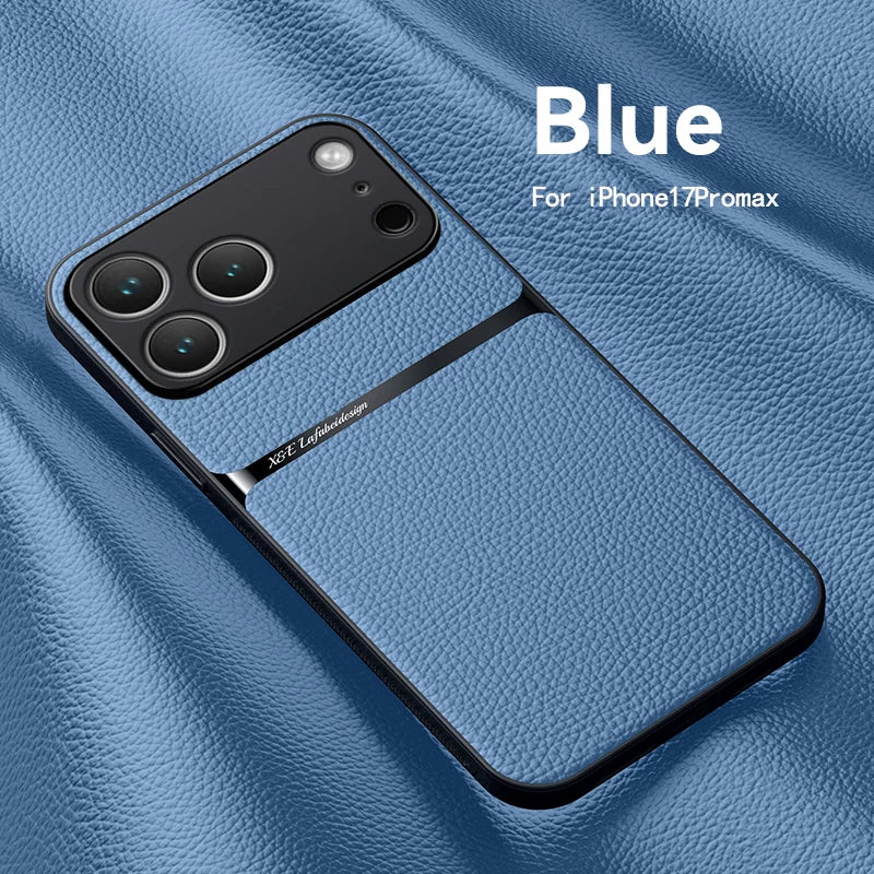 Amour Leather Pattern Phone Case for iPhone 11–17 Series, Stylish Protective Back Cover