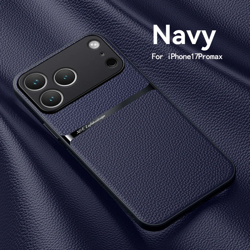 Amour Leather Pattern Phone Case for iPhone 11–17 Series, Stylish Protective Back Cover