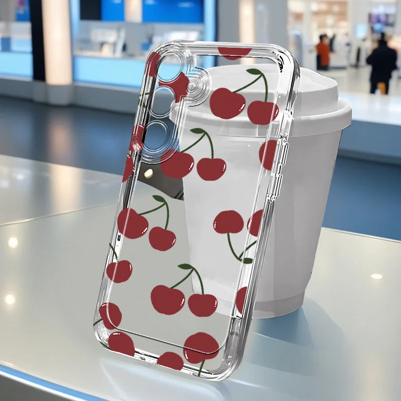 Flowers Vine Clear Case for Samsung Galaxy S21–S26 & A Series – Floral Transparent Protective Cover for Ultra / Plus / FE / 5G