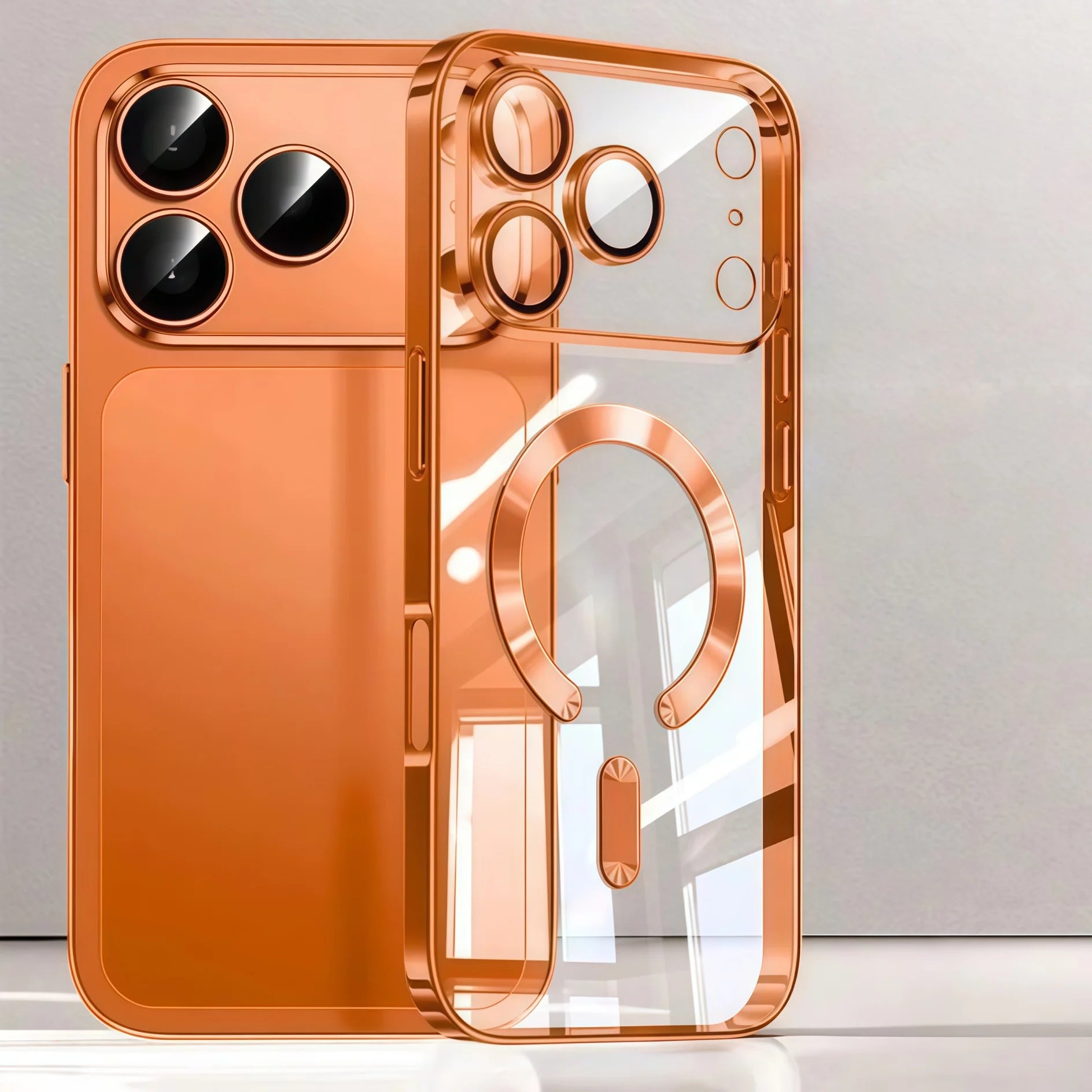 Luxury Clear Plated Magnetic Phone Case for iPhone 17 / 17 Pro / 17 Air / 17 Pro Max – Soft TPU Camera Protection Cover