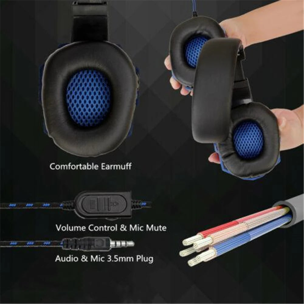 Wired Gaming Headset for PS4 / PS5 / Xbox / PC / Smartphone – 120° Adjustable Headphones with Noise Cancelling Microphone