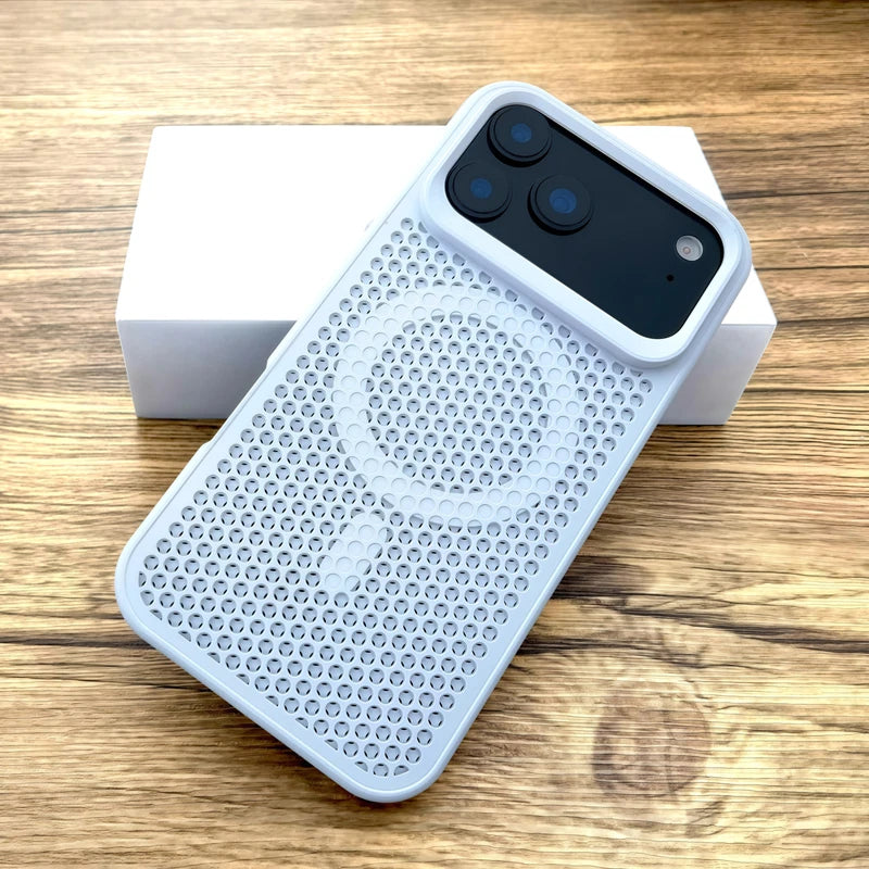 Luxury Heat Dissipation Hard Case for iPhone 12–17 Series, MagSafe Wireless Charging Cover