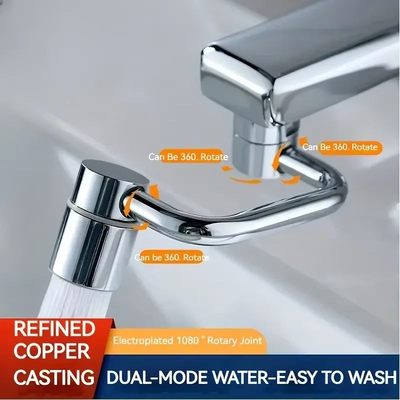 1080° Rotating Faucet Extender – Splash-Proof Stainless Steel Tap Attachment