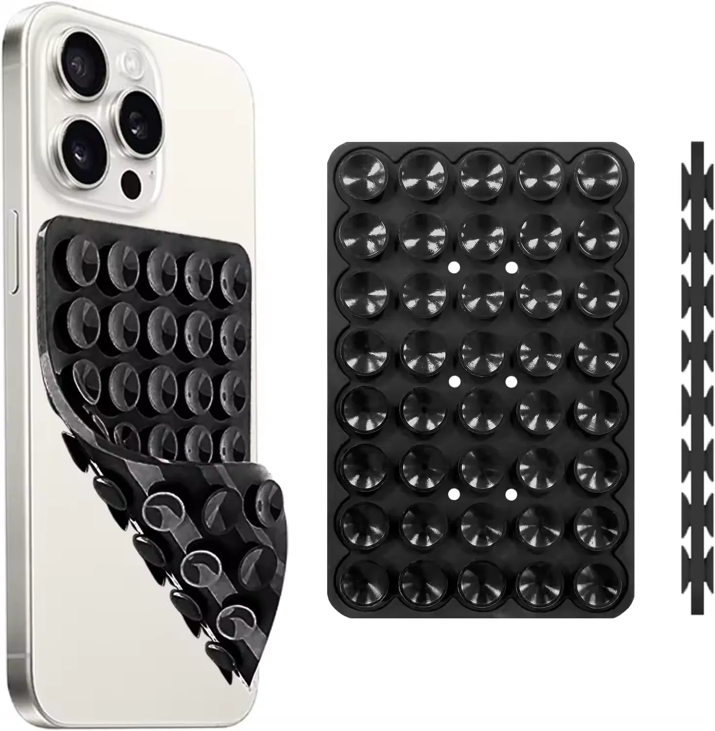Double-Sided Silicone Suction Cup Phone Mount for iPhone & Android – Hands-Free Case Holder for Selfies, Video Recording, Mirror & Desk Use