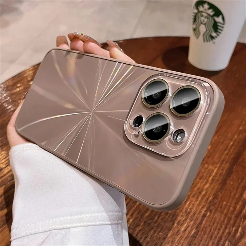 Luxury Laser Pattern Shockproof Phone Case Compatible with iPhone 11 to 17 Series – Protective Bumper Cover