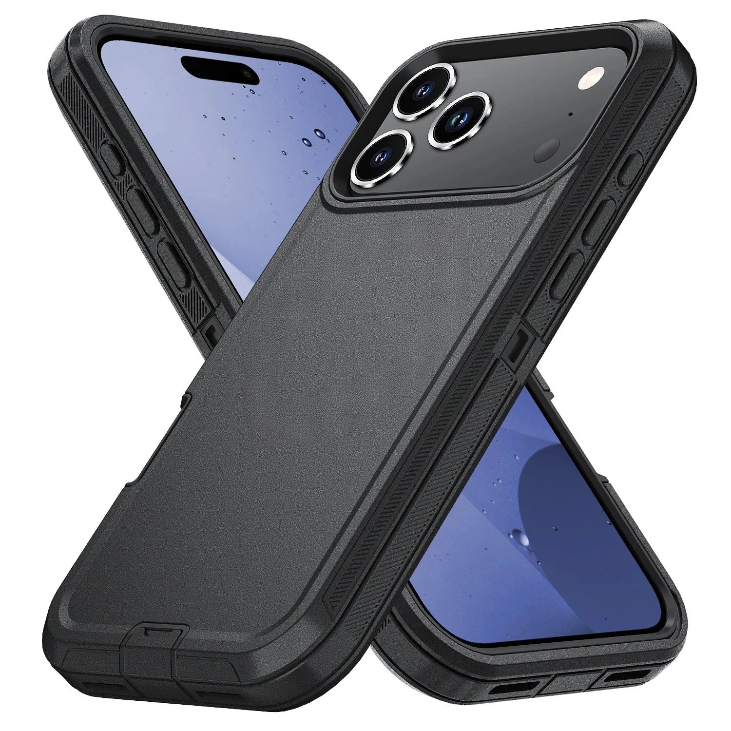 Heavy Duty Shockproof Armor Defender Case with Bracket Stand for iPhone 11–17 Series | Hard PC + TPU Rugged Protective Cover