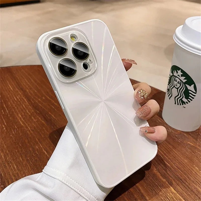 Luxury Laser Pattern Shockproof Phone Case Compatible with iPhone 11 to 17 Series – Protective Bumper Cover