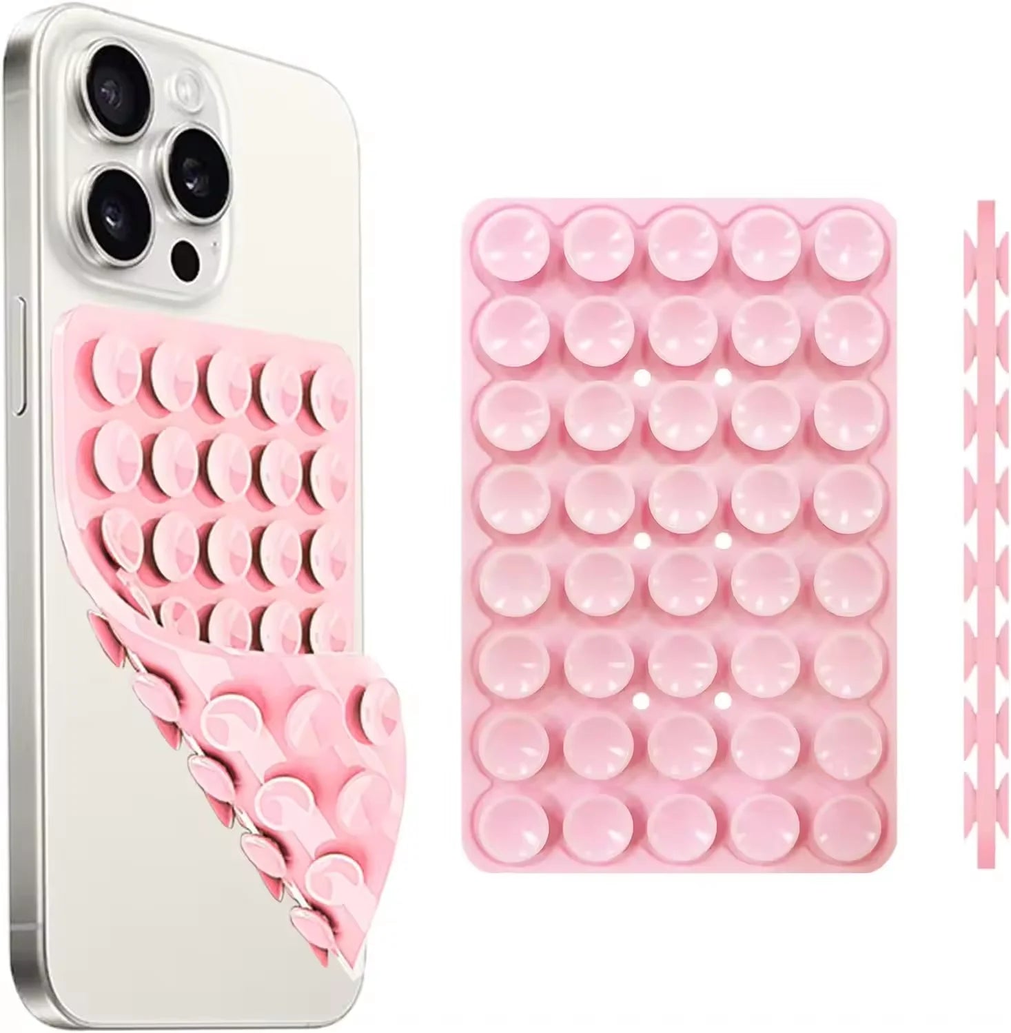 Double-Sided Silicone Suction Cup Phone Mount for iPhone & Android – Hands-Free Case Holder for Selfies, Video Recording, Mirror & Desk Use