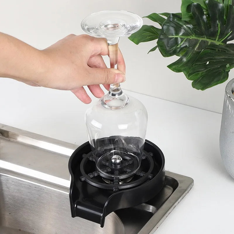 Household High Pressure Cup Washer – Automatic Push Glass Rinser for Kitchen & Coffee Bar Sinks