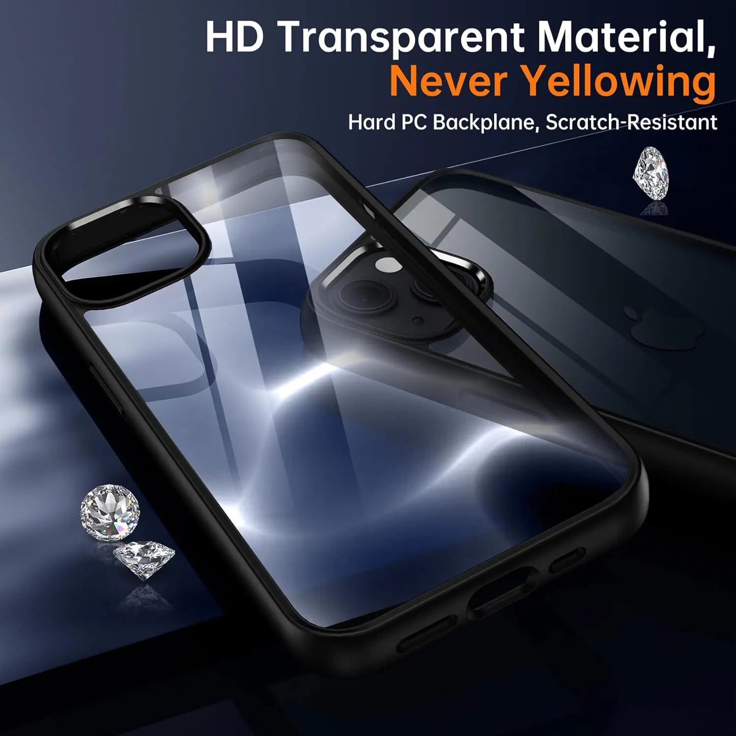 Colour Back Transparent Shockproof Phone Case for iPhone 7–16 Series, Silicone Bumper Protective Cover