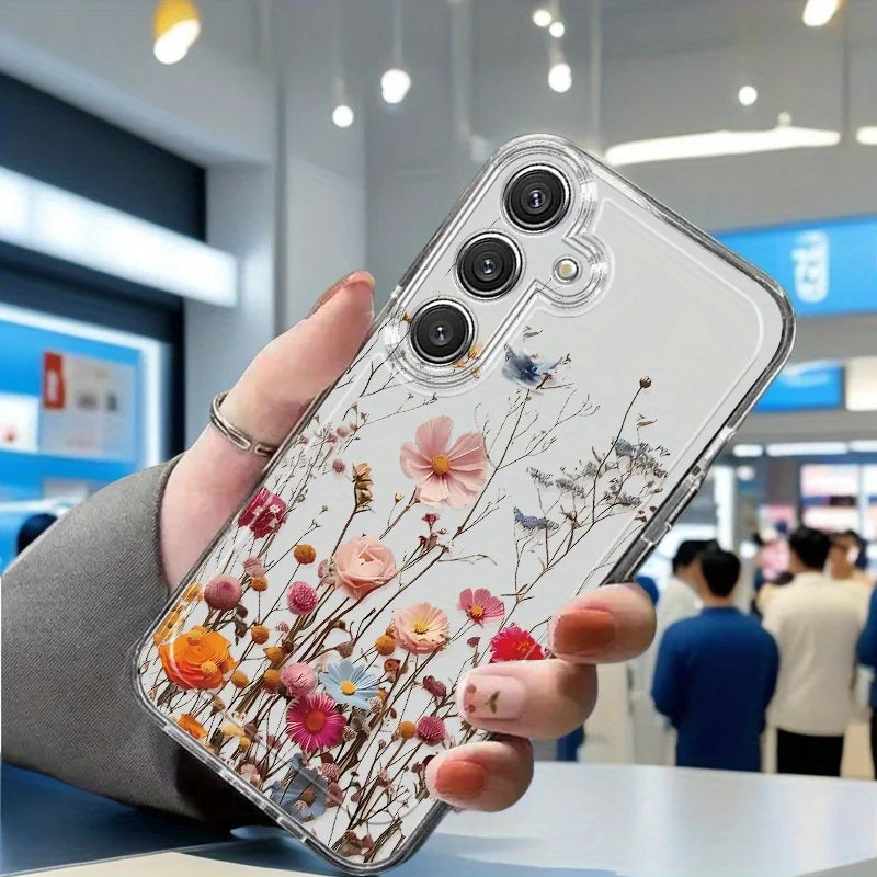 Flowers Vine Clear Case for Samsung Galaxy S21–S26 & A Series – Floral Transparent Protective Cover for Ultra / Plus / FE / 5G