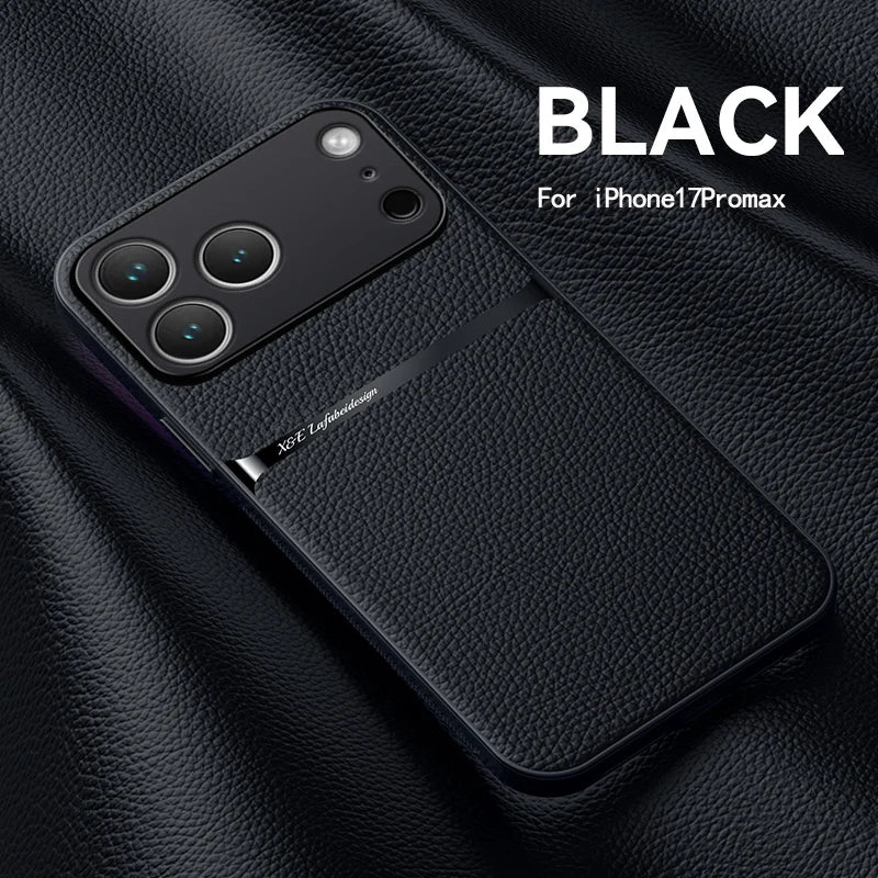 Amour Leather Pattern Phone Case for iPhone 11–17 Series, Stylish Protective Back Cover
