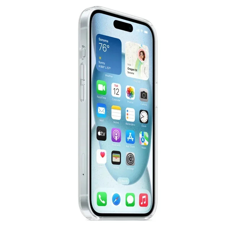 Magnetic Original Clear Case For iPhone 17 Air 16 15 14 13 12 11 Pro Max mini XS XR Funda For Magsafe Silicone Transparent Cover
