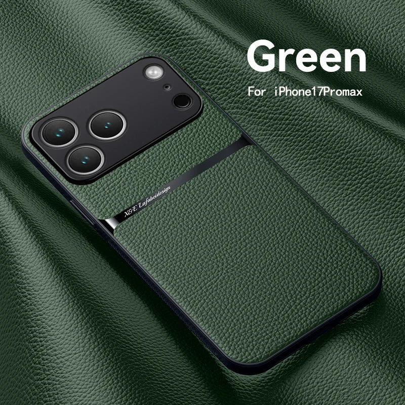Amour Leather Pattern Phone Case for iPhone 11–17 Series, Stylish Protective Back Cover