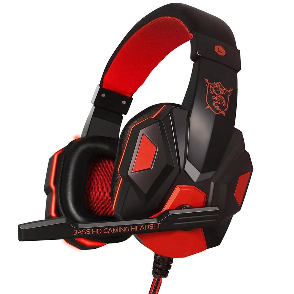 Wired Gaming Headset for PS4 / PS5 / Xbox / PC / Smartphone – 120° Adjustable Headphones with Noise Cancelling Microphone